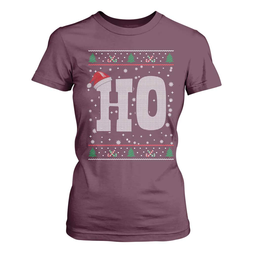 Where's My Ho At Matching Ugly Christmas T Shirt For Women Ho Funny Couples TS10 Maroon Print Your Wear