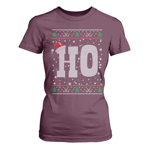 Where's My Ho At Matching Ugly Christmas T Shirt For Women Ho Funny Couples TS10 Maroon Print Your Wear