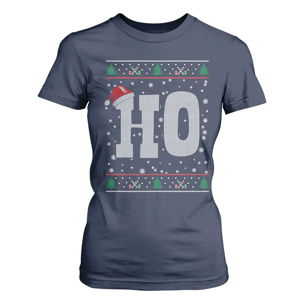 Where's My Ho At Matching Ugly Christmas T Shirt For Women Ho Funny Couples TS10 Navy Print Your Wear