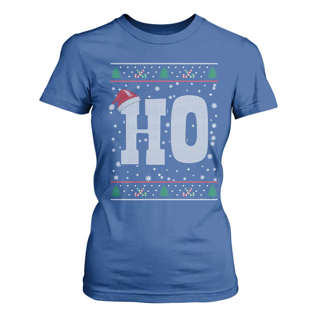 Where's My Ho At Matching Ugly Christmas T Shirt For Women Ho Funny Couples TS10 Royal Blue Print Your Wear
