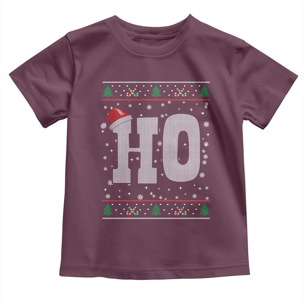 Where's My Ho At Matching Ugly Christmas Toddler T Shirt Ho Funny Couples TS10 Maroon Print Your Wear