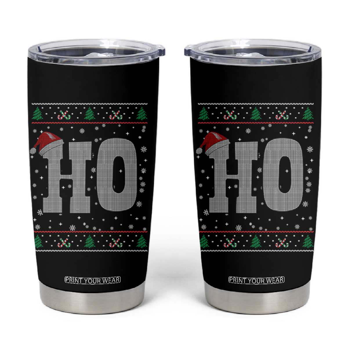 Where's My Ho At Matching Ugly Christmas Tumbler Cup Ho Funny Couples TS10 Black Print Your Wear