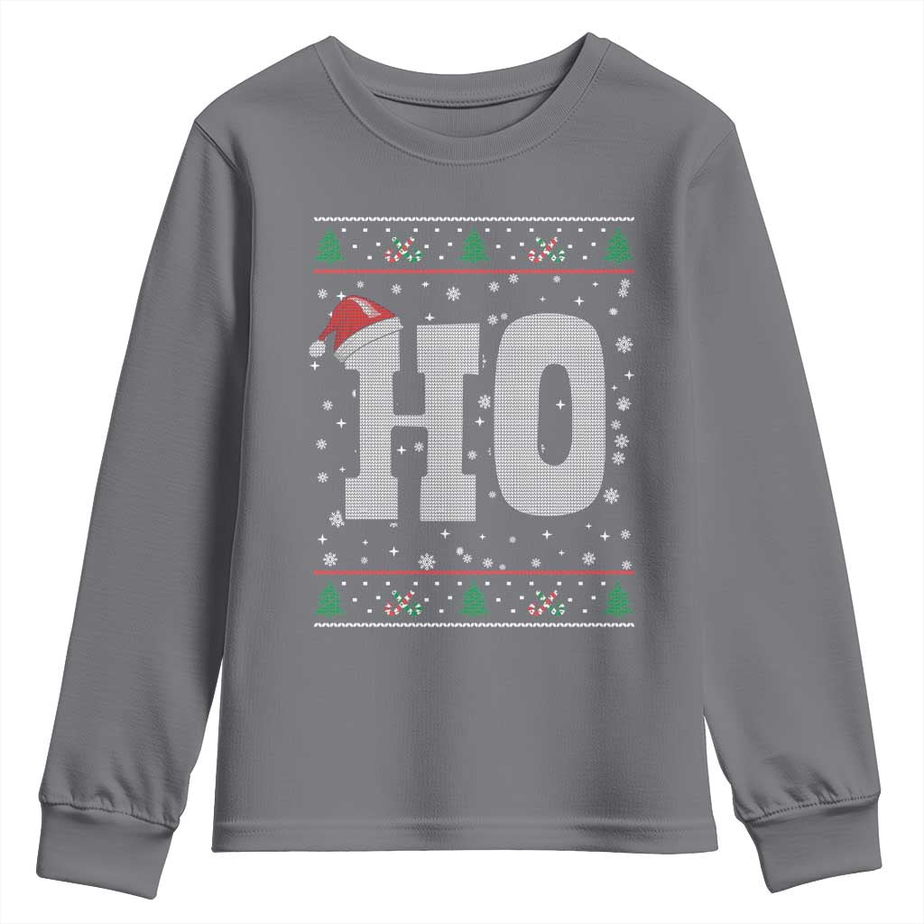 Where's My Ho At Matching Ugly Christmas Youth Sweatshirt Ho Funny Couples TS10 Charcoal Print Your Wear