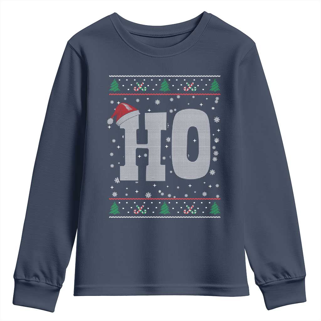 Where's My Ho At Matching Ugly Christmas Youth Sweatshirt Ho Funny Couples TS10 Navy Print Your Wear