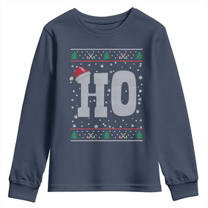 Where's My Ho At Matching Ugly Christmas Youth Sweatshirt Ho Funny Couples TS10 Navy Print Your Wear