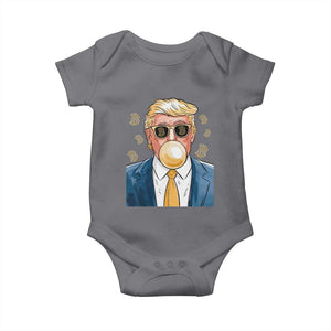Trump Bitcoin Baby Onesie 2024 President Funny Golden Trump Bubble Gum TS10 Charcoal Print Your Wear