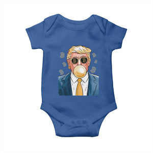 Trump Bitcoin Baby Onesie 2024 President Funny Golden Trump Bubble Gum TS10 Royal Blue Print Your Wear