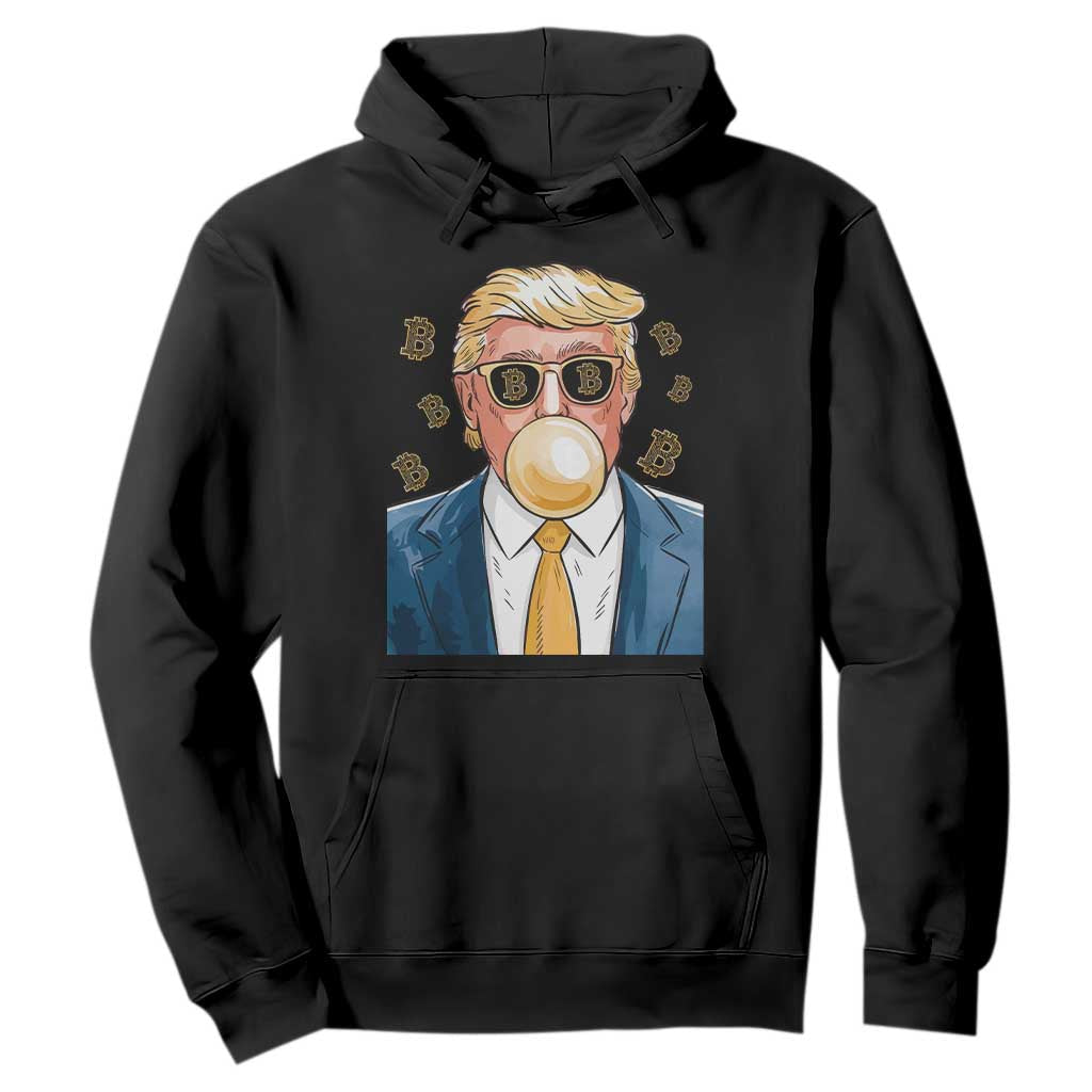 Trump Bitcoin Hoodie 2024 President Funny Golden Trump Bubble Gum TS10 Black Print Your Wear