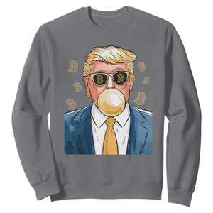 Trump Bitcoin Sweatshirt 2024 President Funny Golden Trump Bubble Gum TS10 Charcoal Print Your Wear