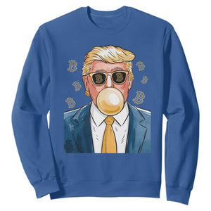 Trump Bitcoin Sweatshirt 2024 President Funny Golden Trump Bubble Gum TS10 Royal Blue Print Your Wear