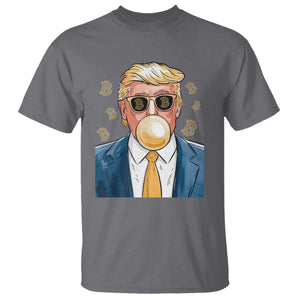Trump Bitcoin T Shirt 2024 President Funny Golden Trump Bubble Gum TS10 Charcoal Print Your Wear