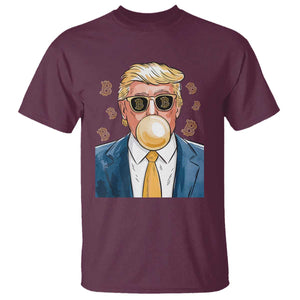 Trump Bitcoin T Shirt 2024 President Funny Golden Trump Bubble Gum TS10 Maroon Print Your Wear