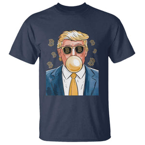 Trump Bitcoin T Shirt 2024 President Funny Golden Trump Bubble Gum TS10 Navy Print Your Wear