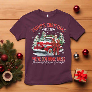 Funny Trump Christmas Tree Farm T Shirt Make Xmas Great Again TS10 Maroon Print Your Wear