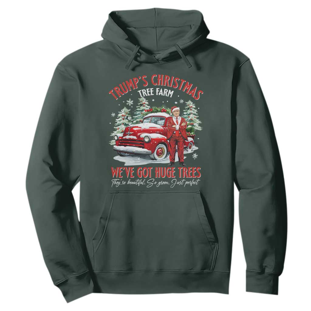 Funny Trump Christmas Tree Farm Hoodie Make Xmas Great Again TS10 Dark Forest Green Print Your Wear