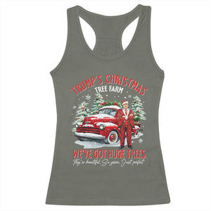 Funny Trump Christmas Tree Farm Racerback Tank Top Make Xmas Great Again TS10 Military Green Print Your Wear