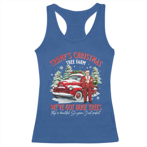 Funny Trump Christmas Tree Farm Racerback Tank Top Make Xmas Great Again TS10 Royal Blue Print Your Wear