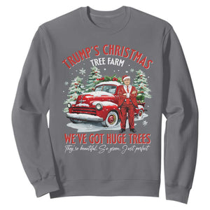 Funny Trump Christmas Tree Farm Sweatshirt Make Xmas Great Again TS10 Charcoal Print Your Wear