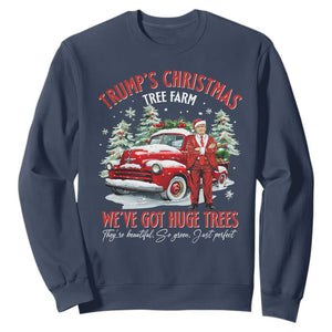 Funny Trump Christmas Tree Farm Sweatshirt Make Xmas Great Again TS10 Navy Print Your Wear