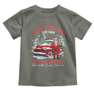 Funny Trump Christmas Tree Farm Toddler T Shirt Make Xmas Great Again TS10 Military Green Print Your Wear