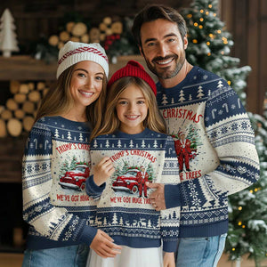 Funny Trump Ugly Christmas Sweater Make Xmas Great Again Christmas Tree Farm TS10 Navy Print Your Wear