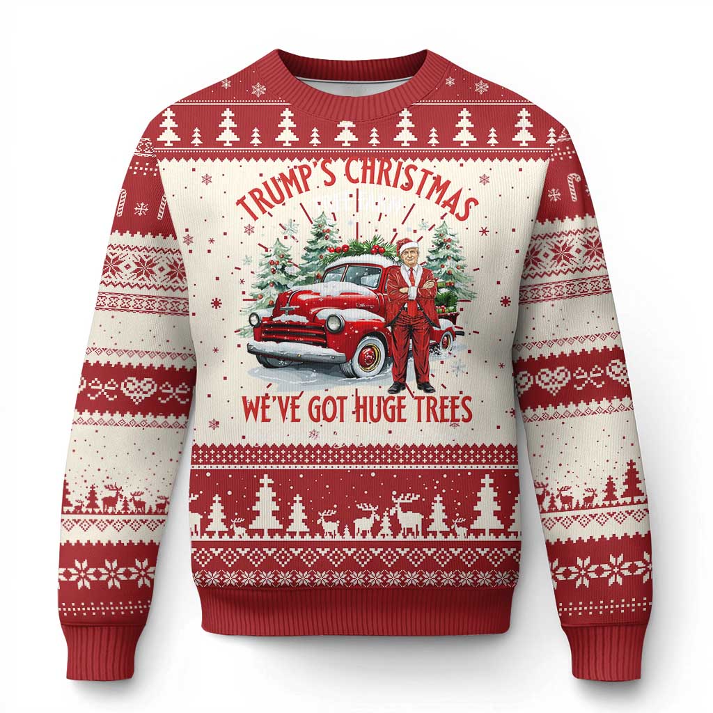 Funny Trump Ugly Christmas Sweater Make Xmas Great Again Christmas Tree Farm TS10 Red Print Your Wear