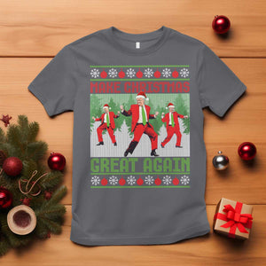 Funny Trump Christmas T Shirt Make Xmas Great Again Ugly Sweater Santa Trump Dance Pajamas TS10 Charcoal Print Your Wear