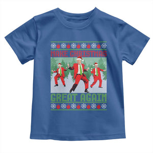 Funny Trump Christmas Toddler T Shirt Make Xmas Great Again Ugly Sweater Santa Trump Dance Pajamas TS10 Royal Blue Print Your Wear