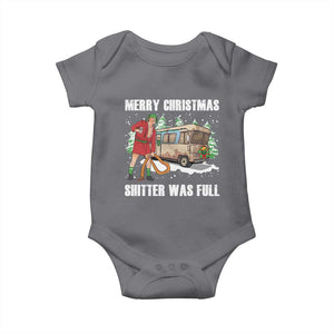Funny Christmas Trump Baby Onesie Shitter Was Full Ugly Xmas TS10 Charcoal Print Your Wear