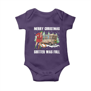 Funny Christmas Trump Baby Onesie Shitter Was Full Ugly Xmas TS10 Purple Print Your Wear