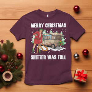 Funny Christmas Trump T Shirt Shitter Was Full Ugly Xmas TS10 Maroon Print Your Wear