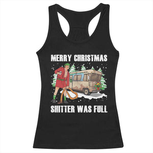 Funny Christmas Trump Racerback Tank Top Shitter Was Full Ugly Xmas TS10 Black Print Your Wear