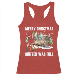 Funny Christmas Trump Racerback Tank Top Shitter Was Full Ugly Xmas TS10 Red Print Your Wear