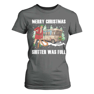 Funny Christmas Trump T Shirt For Women Shitter Was Full Ugly Xmas TS10 Dark Heather Print Your Wear