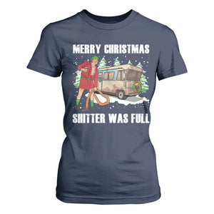 Funny Christmas Trump T Shirt For Women Shitter Was Full Ugly Xmas TS10 Navy Print Your Wear
