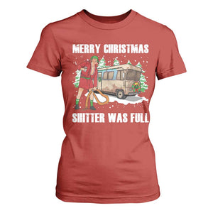 Funny Christmas Trump T Shirt For Women Shitter Was Full Ugly Xmas TS10 Red Print Your Wear
