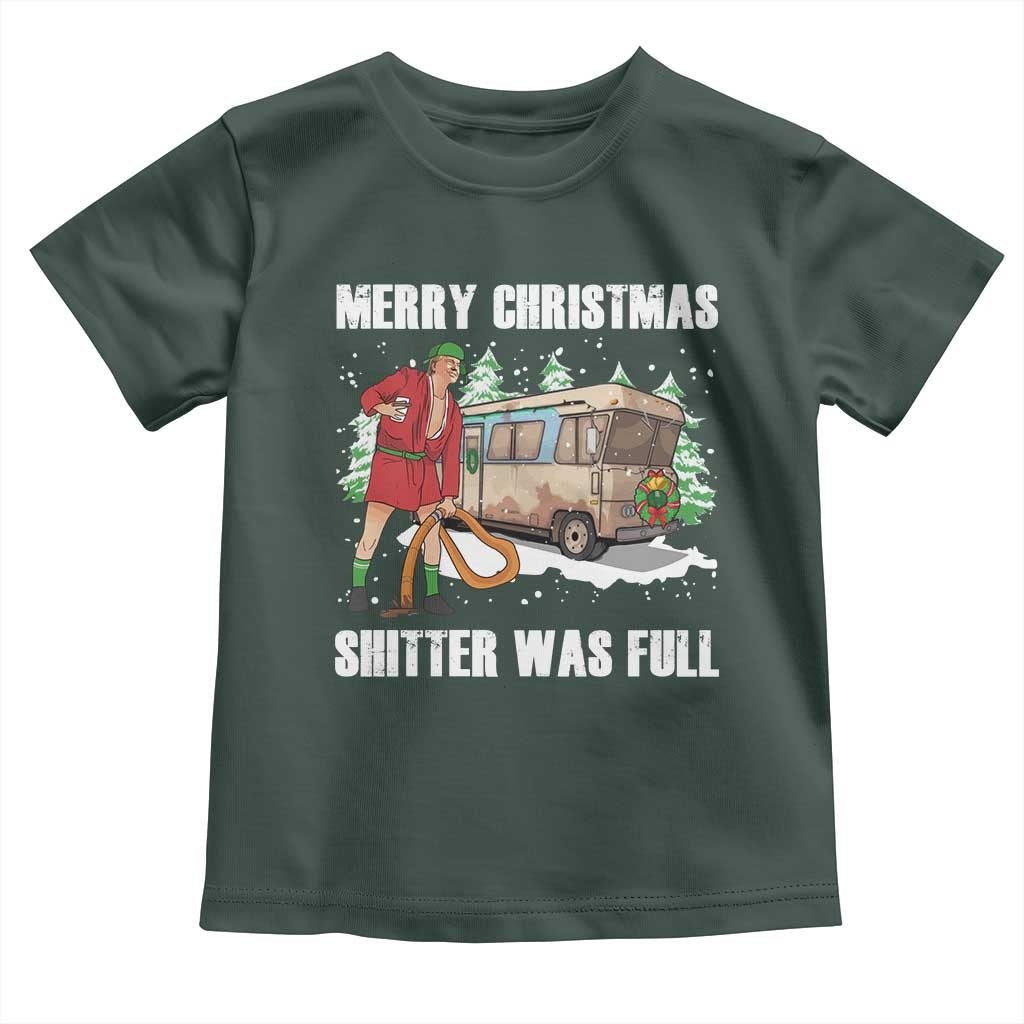 Funny Christmas Trump Toddler T Shirt Shitter Was Full Ugly Xmas TS10 Dark Forest Green Print Your Wear