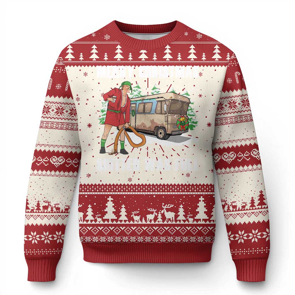 Funny Christmas Trump Ugly Christmas Sweater Shitter Was Full Ugly Xmas TS10 Red Print Your Wear