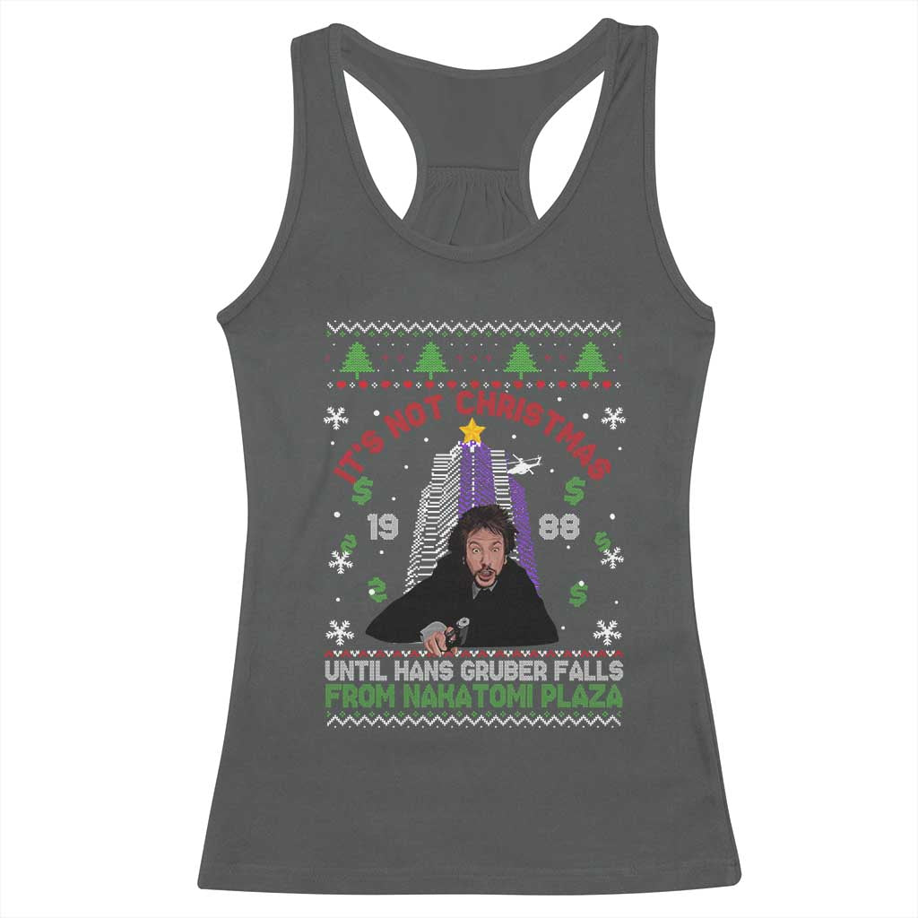 Christmas Nakatomi Plaza Racerback Tank Top Hans Gruber Xmas Party 2024 Ugly Gift TS10 Dark Heather Print Your Wear