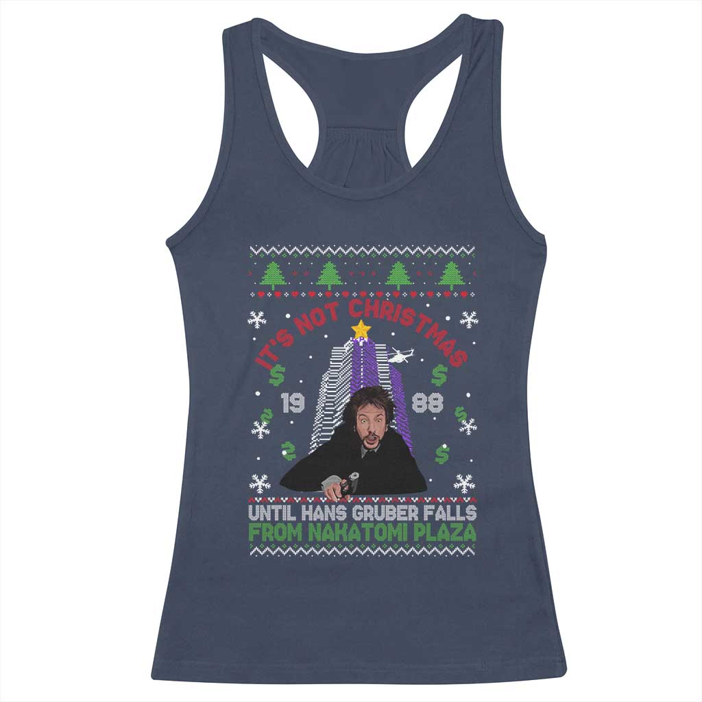 Christmas Nakatomi Plaza Racerback Tank Top Hans Gruber Xmas Party 2024 Ugly Gift TS10 Navy Print Your Wear