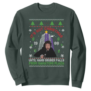 Christmas Nakatomi Plaza Sweatshirt Hans Gruber Xmas Party 2024 Ugly Gift TS10 Dark Forest Green Print Your Wear