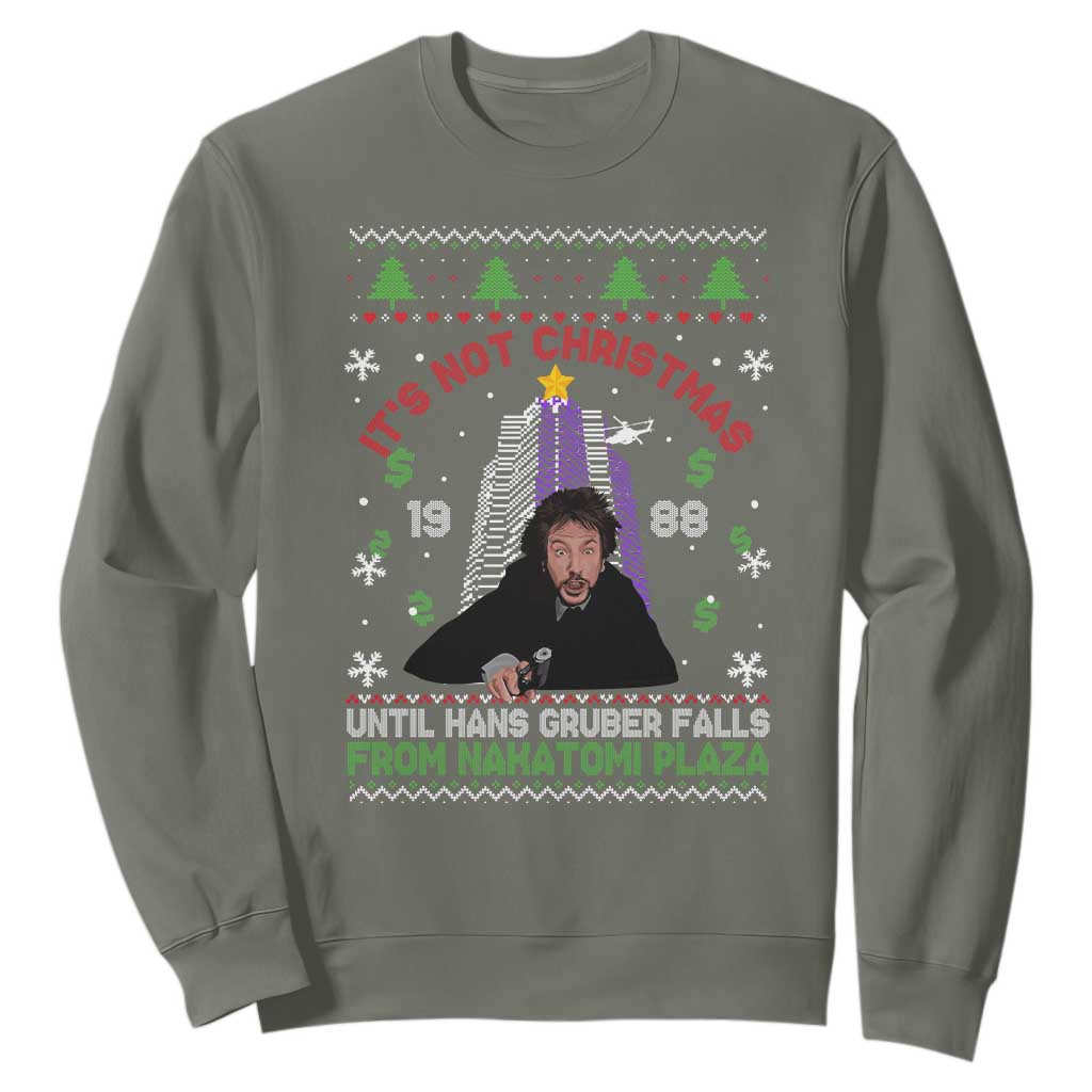 Christmas Nakatomi Plaza Sweatshirt Hans Gruber Xmas Party 2024 Ugly Gift TS10 Military Green Print Your Wear