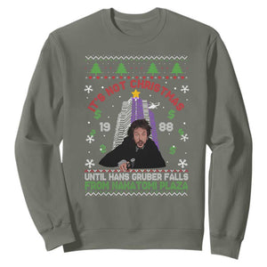 Christmas Nakatomi Plaza Sweatshirt Hans Gruber Xmas Party 2024 Ugly Gift TS10 Military Green Print Your Wear
