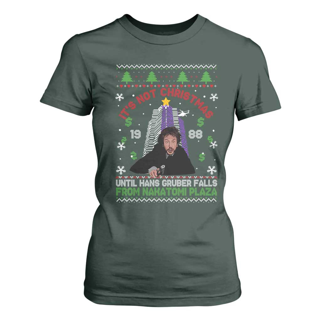 Christmas Nakatomi Plaza T Shirt For Women Hans Gruber Xmas Party 2024 Ugly Gift TS10 Dark Forest Green Print Your Wear
