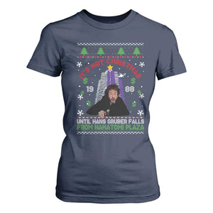Christmas Nakatomi Plaza T Shirt For Women Hans Gruber Xmas Party 2024 Ugly Gift TS10 Navy Print Your Wear