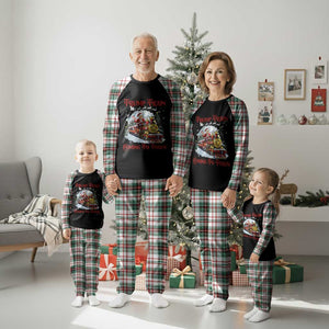 Funny Trump Plaid Pajama Set Trump Train Coming To Town Santa Pajamas TS10 Christmas Plaid Print Your Wear