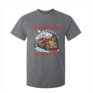 Funny Trump Christmas T Shirt For Kid Trump Train Coming To Town Santa Pajamas TS10 Charcoal Print Your Wear