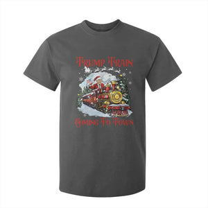 Funny Trump Christmas T Shirt For Kid Trump Train Coming To Town Santa Pajamas TS10 Dark Heather Print Your Wear