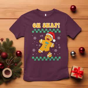 Gingerbread Man Oh Snap Christmas T Shirt TS10 Maroon Print Your Wear