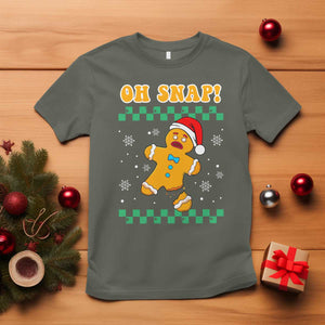 Gingerbread Man Oh Snap Christmas T Shirt TS10 Military Green Print Your Wear